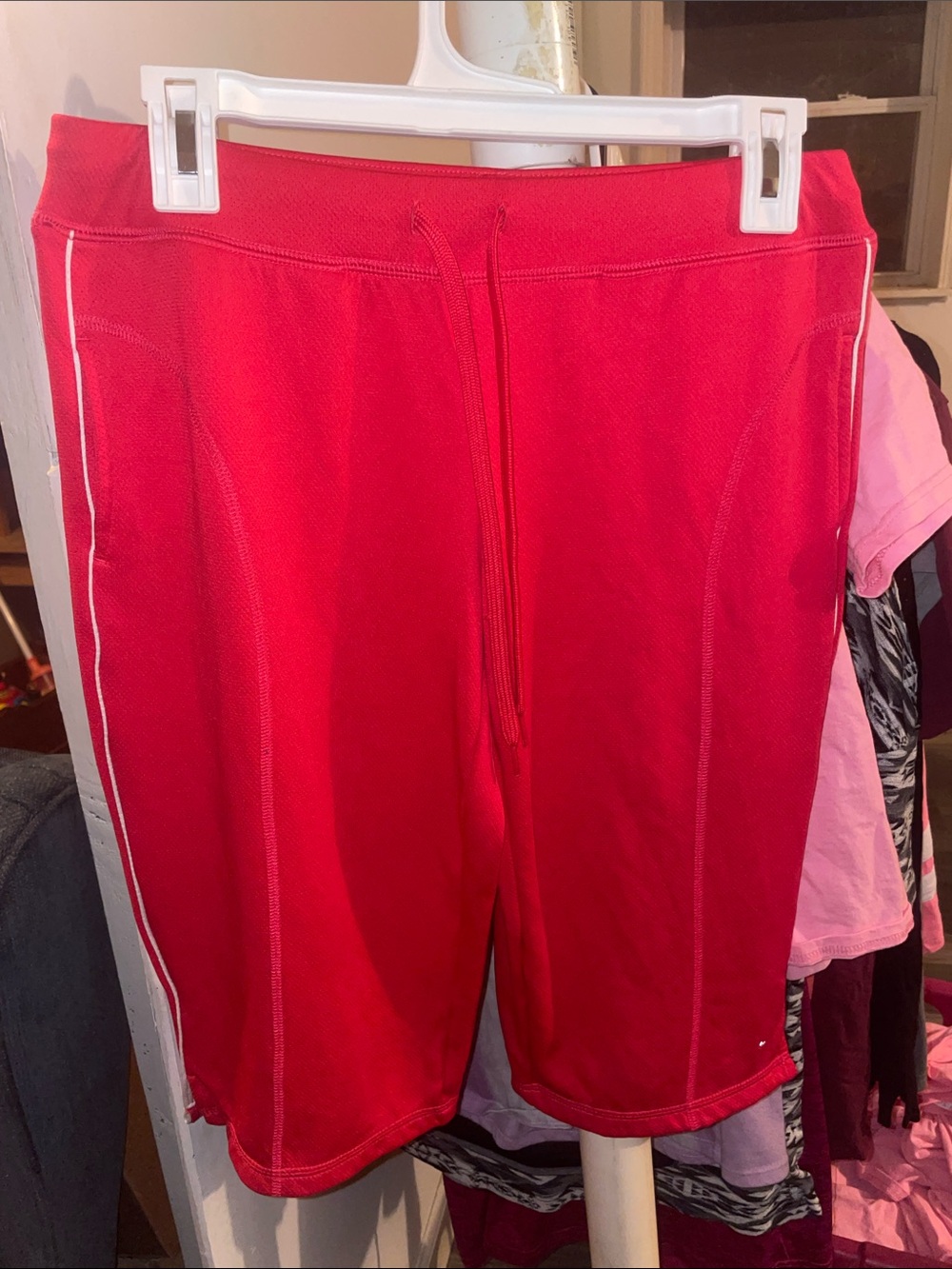Women’s Red Athletic Drawstring Shorts